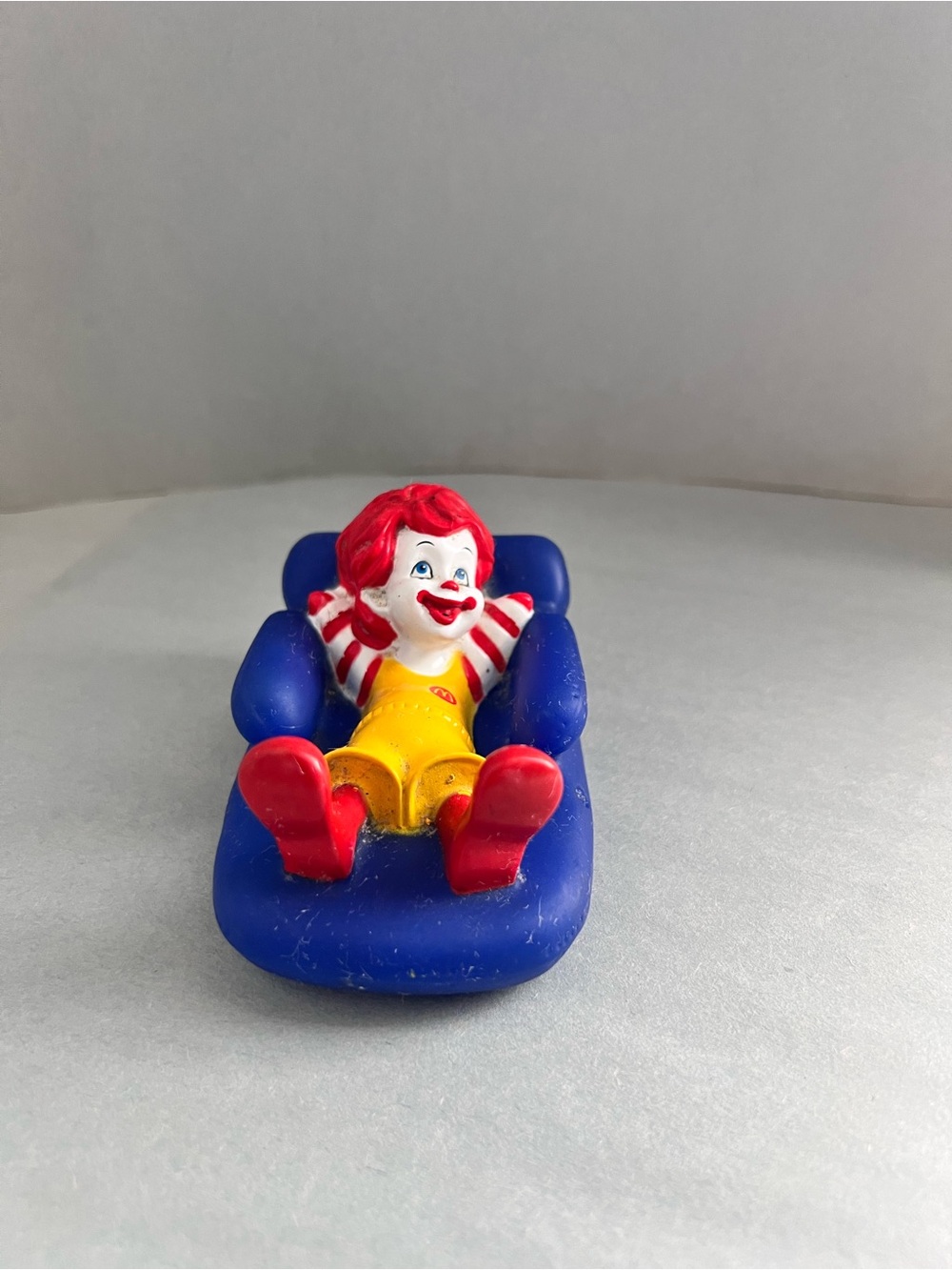 Vintage McDonald's Happy Meal Toy Baby Ronald Laying Blue Chair